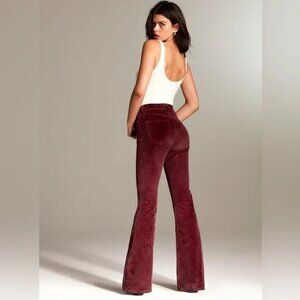 ARITZIA DENIM FORUM The Marianne Flare Burgundy Corduroy Pants Womens 26 Retro